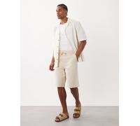 ONLY & SONS - Pantaloncini ampi in misto lino beige-Neutro XS