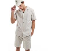 ONLY & SONS - Pantaloncini beige in seersucker in coordinato-Neutro XL