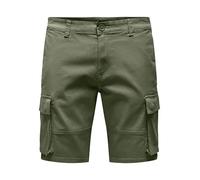 ONLY & SONS Pantaloncini Cargo da Uomo, Verde - Deep Lichen Green, L