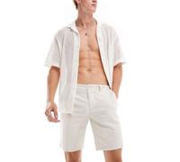 ONLY & SONS - Pantaloncini chino beige in misto lino-Neutro XS