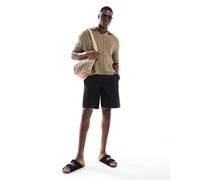 ONLY & SONS - Pantaloncini chino corti ampi neri-Nero XS
