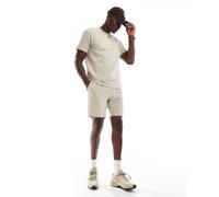 ONLY & SONS - Pantaloncini color panna a nido d'ape in coordinato-Bianco 2XL