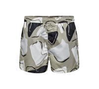 Only & Sons Pantaloncini da bagno 'Todd' grigio / nero / bianco Uomo Only & Sons XL grigio / nero / bianco