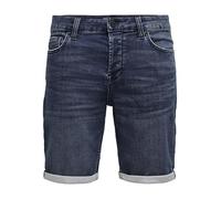 Only & Sons - Pantaloncini di jeans lavaggio scuro-Blu XL