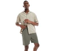 ONLY & SONS - Pantaloncini in misto lino testurizzati verde salvia XS