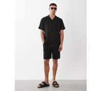 ONLY & SONS - Pantaloncini neri in misto lino in coordinato-Nero M