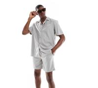 ONLY & SONS - Pantaloncini plissé grigi in coordinato-Grigio M
