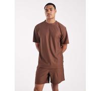 ONLY & SONS - Pantaloncini plissé marroni in coordinato-Marrone XS