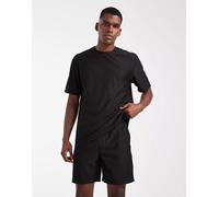 ONLY & SONS - Pantaloncini plissé neri in coordinato-Nero XS