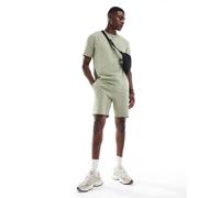 ONLY & SONS - Pantaloncini verde salvia a nido d'ape in coordinato M