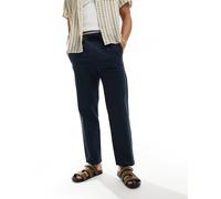 ONLY & SONS - Pantaloni ampi blu navy in misto lino XL