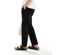 ONLY & SONS - Pantaloni ampi neri in misto lino-Nero S