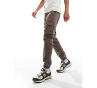 ONLY & SONS - Pantaloni cargo affusolati marrone chiaro con polsino sul fondo W76 L86cm