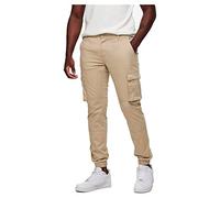 Only & Sons - Pantaloni cargo affusolati grigio pietra con fondo elasticizzato-Neutro W33 L30