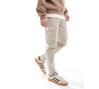 ONLY & SONS - Pantaloni cargo tecnici affusolati color pietra-Neutro XS