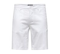 ONLY & SONS - Pantaloncini chino bianchi in misto lino-Bianco W40-42