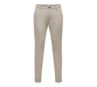 Only & Sons Pantaloni Chino Uomo Slim Fit Pantaloni Chino Eleganti Stretch, Colore:Bruno, Taglia Pantalone:31W / 34L, Lunghezza della Gamba:L34