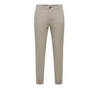 Only & Sons Pantaloni Chino Uomo Slim Fit Pantaloni Chino Eleganti Stretch, Colore:Bruno, Taglia Pantalone:31W / 34L, Lunghezza della Gamba:L34