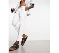 ONLY & SONS - Pantaloni corti in misto lino bianchi-Bianco XL