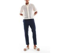 ONLY & SONS - Pantaloni corti in misto lino blu navy 2XL
