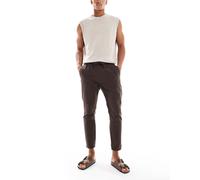 ONLY & SONS - Pantaloni corti in misto lino marroni-Marrone M