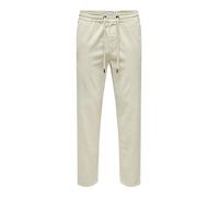 Only & Sons - Pantaloni affusolati color crema a coste-Bianco XL