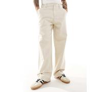 ONLY & SONS - Pantaloni vestibilità larga in lino color écru-Neutro W71 L81cm