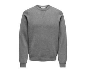 Only & Sons Pin Reg Crew Neck Grigio - Taglia M Abbigliamento Uomo Maglieria