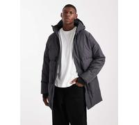 ONLY & SONS - Piumino impermeabile con cappuccio grigio taglio lungo S