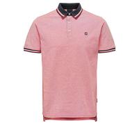Only & Sons Onsfletcher Slim SS Polo Noos, Rosso Racing/Dettaglio: Melange, L Uomo