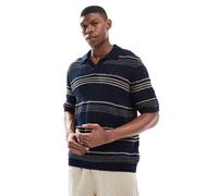 ONLY & SONS - Polo comoda in maglia traforata blu navy a righe L