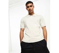 Only & Sons - Polo lavorata a maglia beige-Neutro 2XL