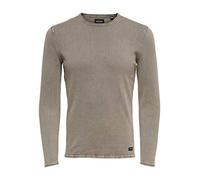 Only & Sons Pullover da Uomo Casual con Dettagli lavati Girocollo Maglione Leggero, Colore:Nero-Bianco, Dimensione Maglia:L