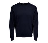 Maglione dritto girocollo Blu XXL Tinta unita