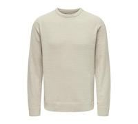 Only & Sons Pullover Uomo Girocollo Maglia soffice Comoda Regular Fit, Colore:Beige-2, Dimensione Maglia:XXL