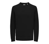 ONLY & SONS - Maglione girocollo nero in ciniglia L