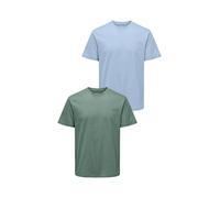 ONLY & SONS Set di 2 T-shirt da uomo Girocollo a maniche corte comodo top estivo