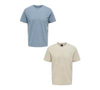 ONLY & SONS Set di 2 T-shirt da uomo Girocollo a maniche corte comodo top estivo