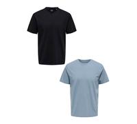 ONLY & SONS Set di 2 T-shirt da uomo Girocollo a maniche corte comodo top estivo