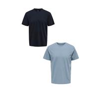 ONLY & SONS Set di 2 T-shirt da uomo Girocollo a maniche corte comodo top estivo