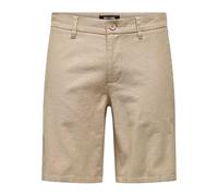 ONLY & SONS - Short Bermuda in Cotone Lino - -Shorts -Uomo -Beige -S
