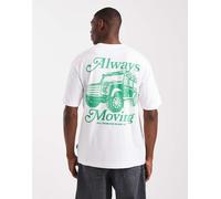 ONLY & SONS - T-shirt comoda bianca con stampa Moving sul retro-Bianco XS