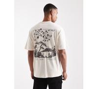 ONLY & SONS - T-shirt comoda bianco sporco con stampa di Monte Fuji sul retro S