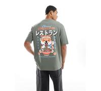 ONLY & SONS - T-shirt comoda grigio antracite con stampa di bastoncini sul retro S