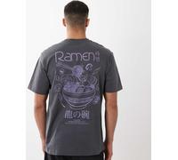 ONLY & SONS - T-shirt comoda grigio antracite con stampa di ramen sul retro M