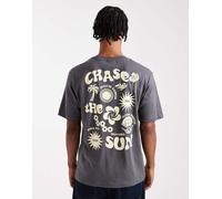 ONLY & SONS - T-shirt comoda grigio scuro con stampa "Chase The Sun" sul retro S