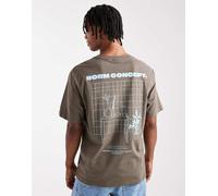 ONLY & SONS - T-shirt comoda marrone con stampa "Norm Concept" S