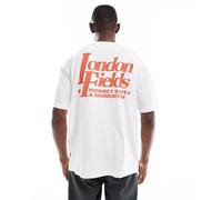 ONLY & SONS - T-shirt oversize bianca con stampa "London" sul retro-Bianco XS