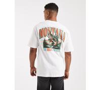 ONLY & SONS - T-shirt oversize bianca con stampa Montana sul retro-Bianco S