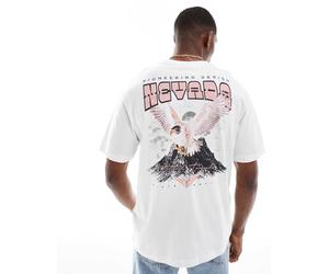 ONLY & SONS - T-shirt oversize bianca con stampa "Nevada" sul retro-Bianco M